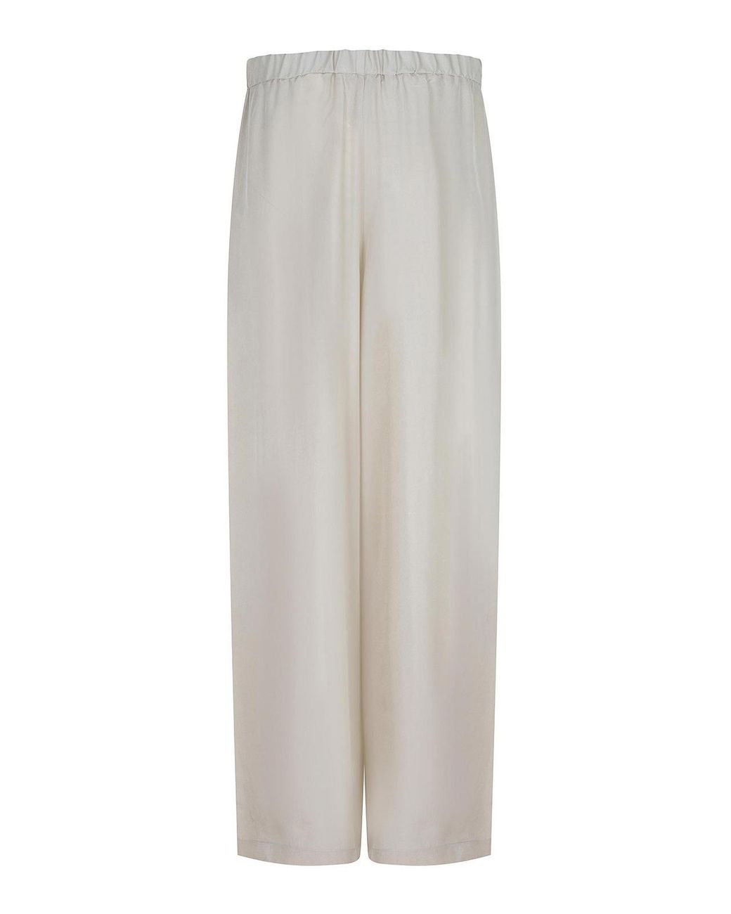 Alysi White Trousers Made Of Silk