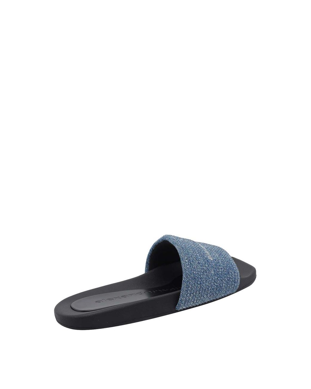 Alexander Wang Blue Aw Logo And Strass Pool Sandals