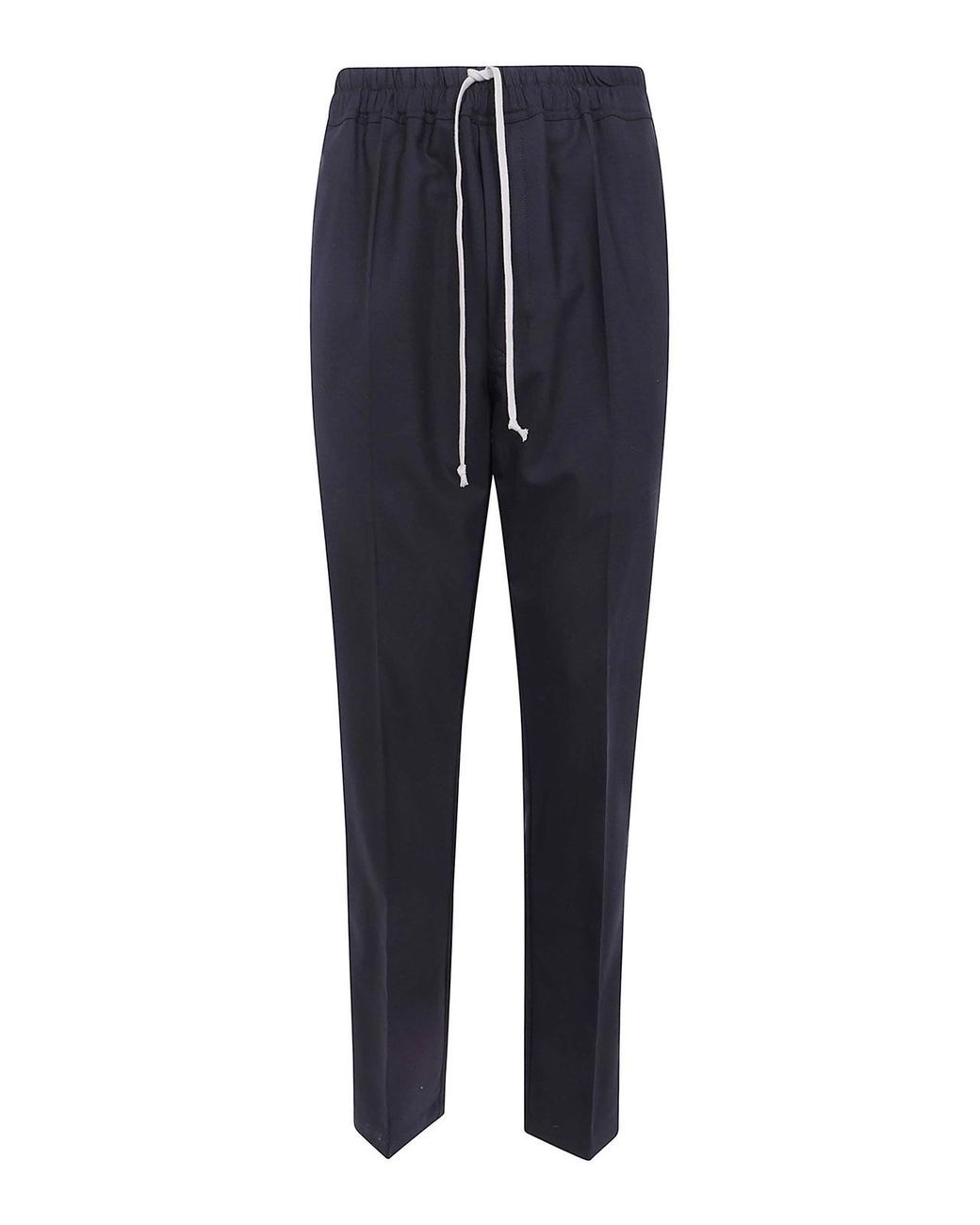 Rick Owens Blue Drawstring Slim Long Trousers for men