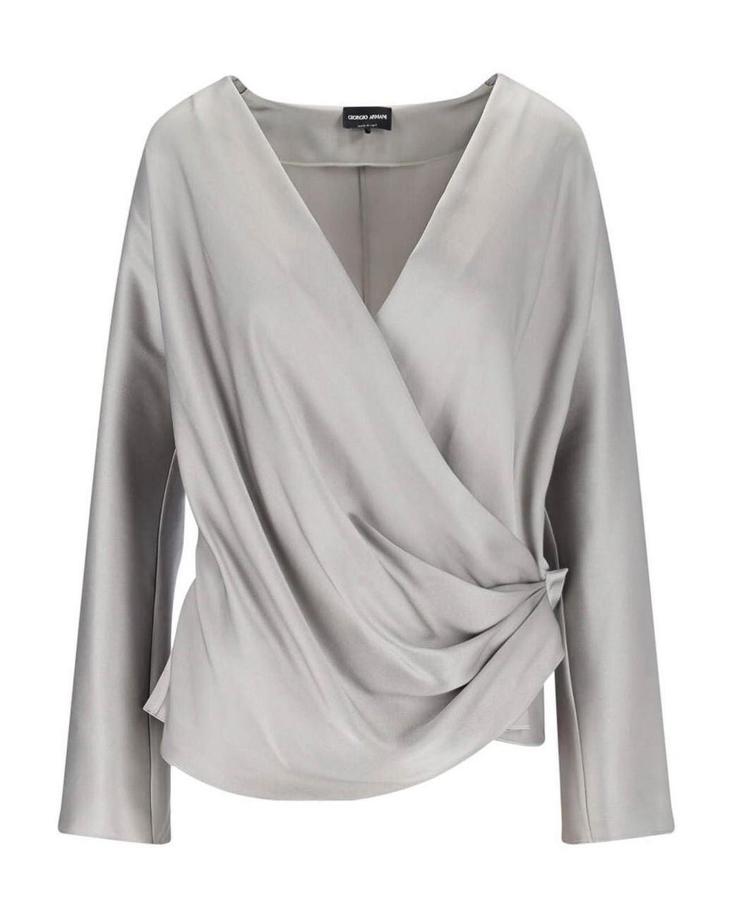 Giorgio Armani Gray Silk Asymmetrical Shirt