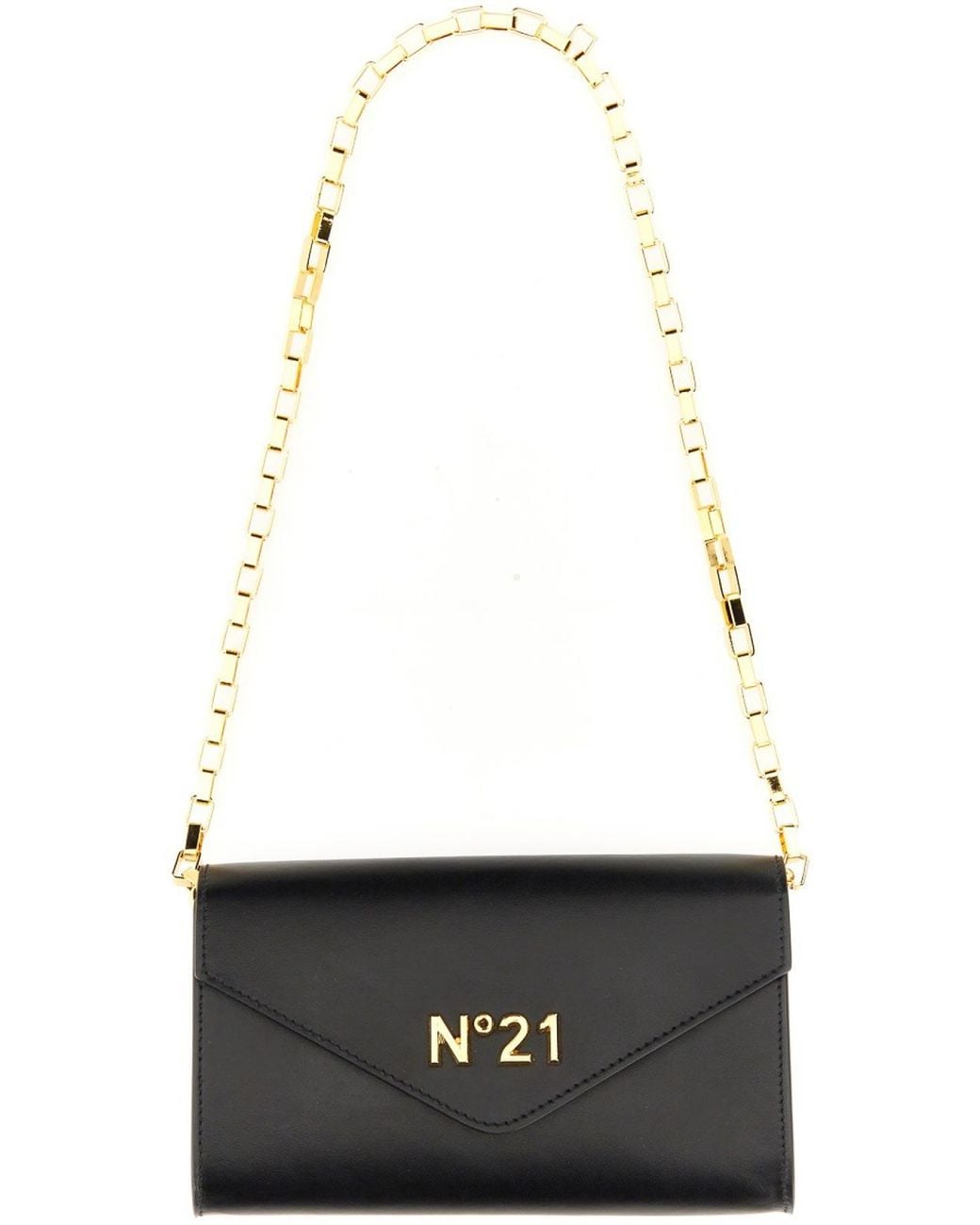 N°21 Black Wallet With Chain And Logo