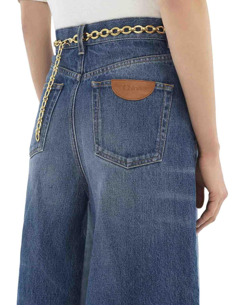 Chloé Blue Shorts Bermuda In Denim Patchwork