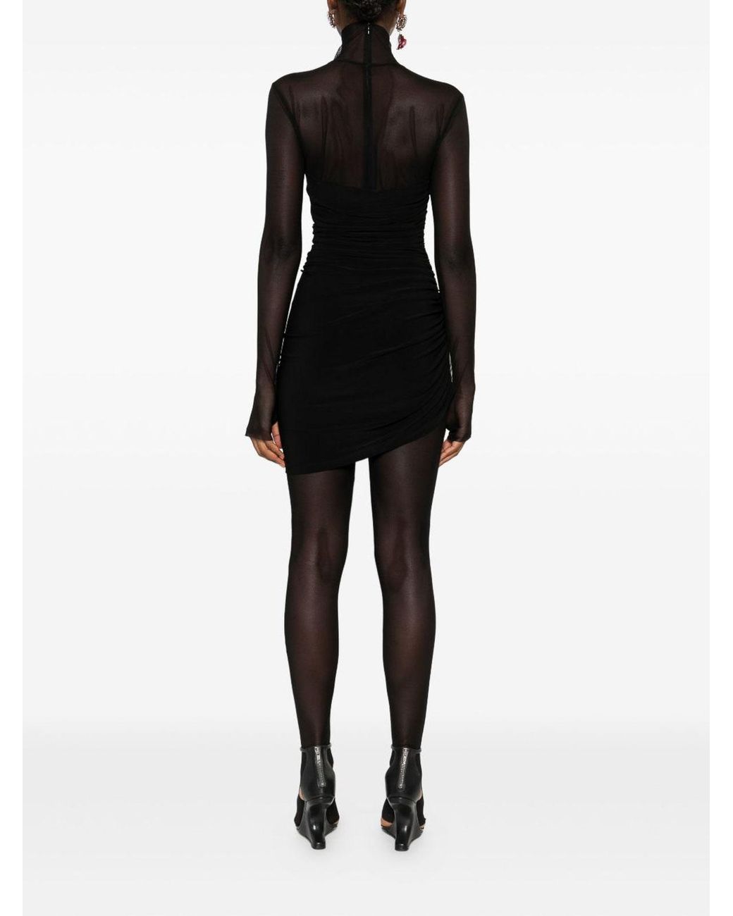 Norma Kamali Black Ruched Mini Dress