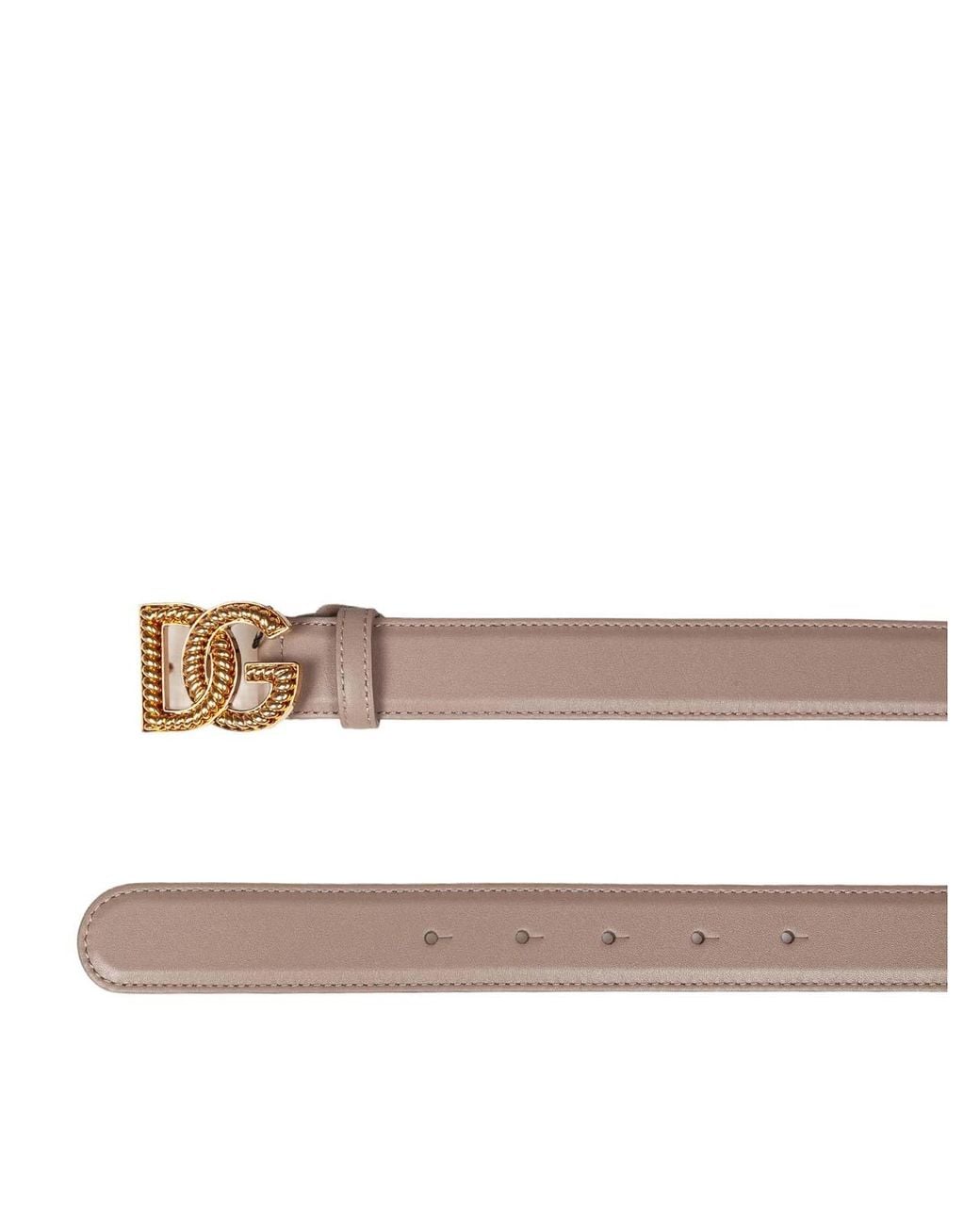 Dolce & Gabbana Natural Plonge Leather Belt Mole Color