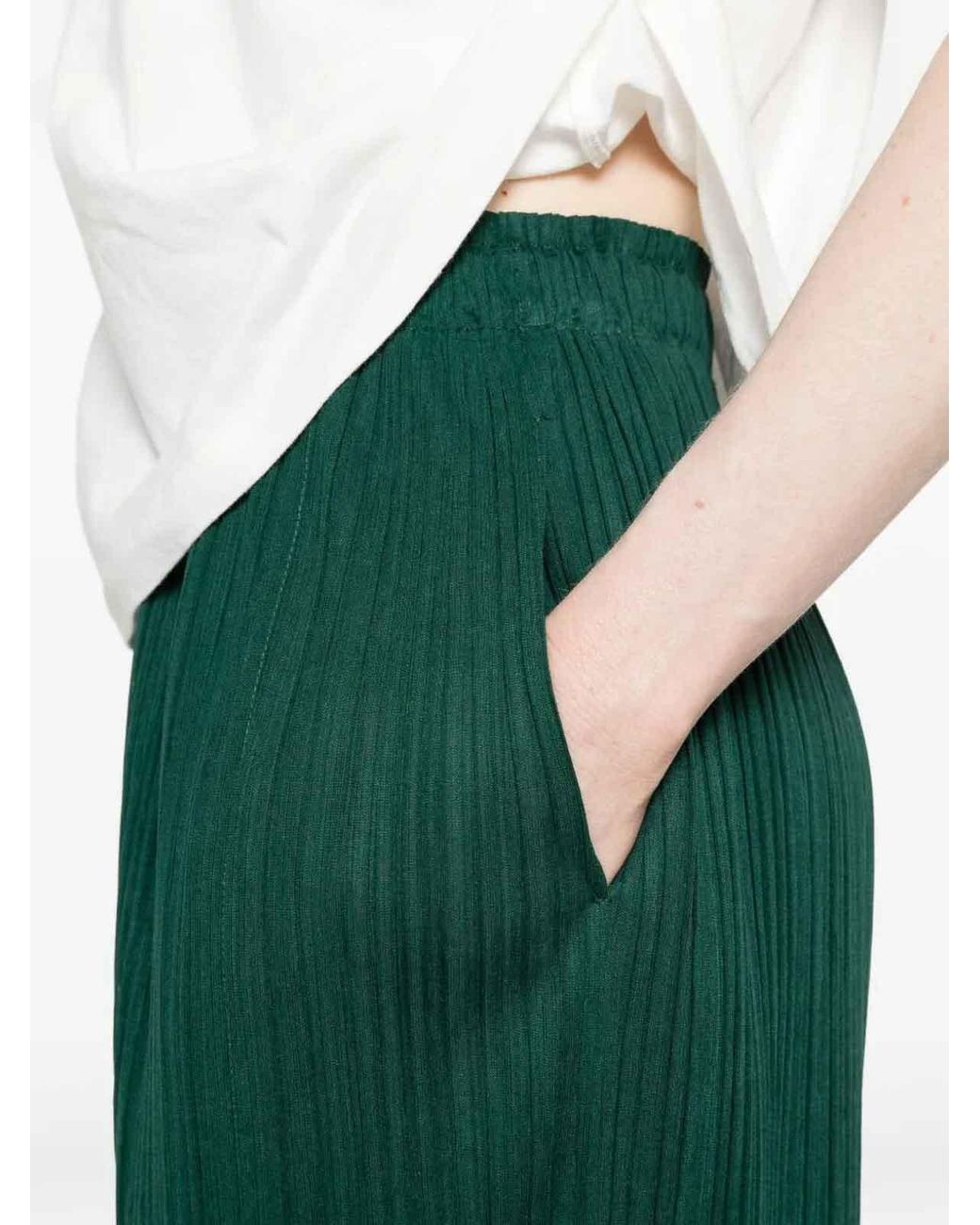 Pleats Please Issey Miyake Green Pants
