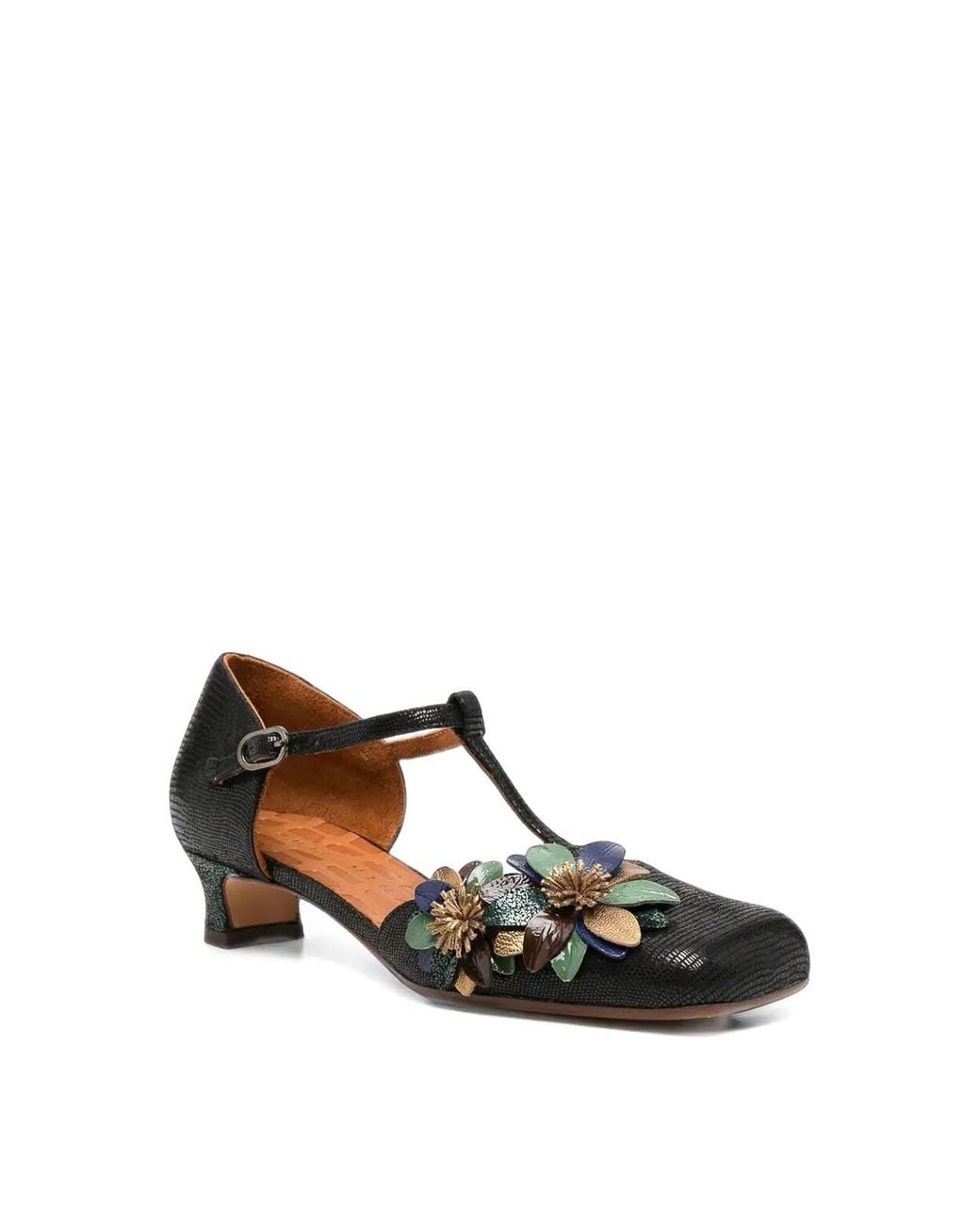 Chie Mihara Black Izfera T-Bar Leather Pumps