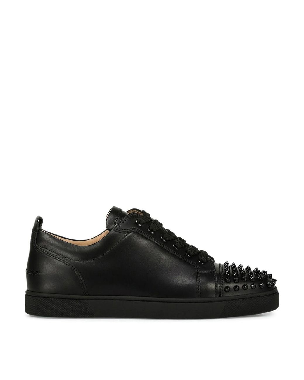 Christian Louboutin Black Louis Junior Spikes Leather Sneaker for men