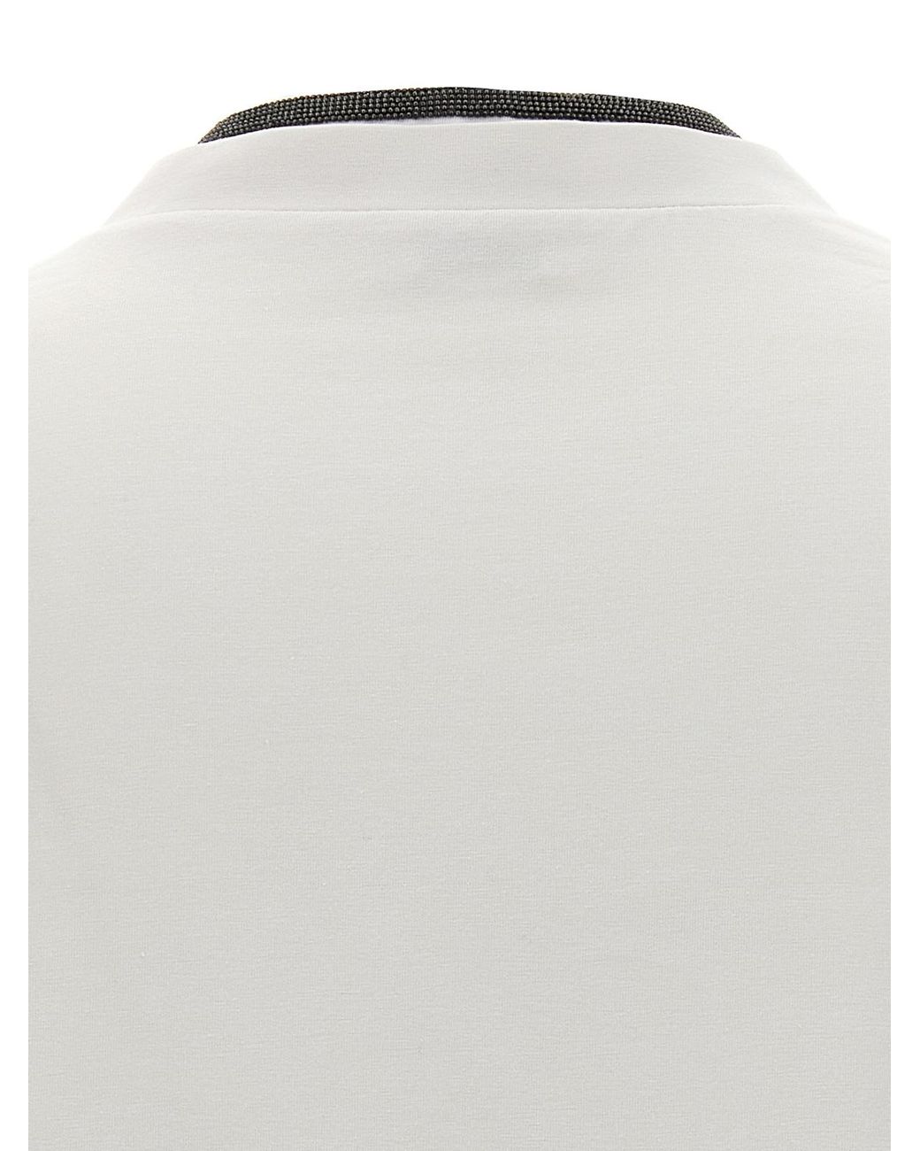 Brunello Cucinelli White Monile Jersey T-Shirt