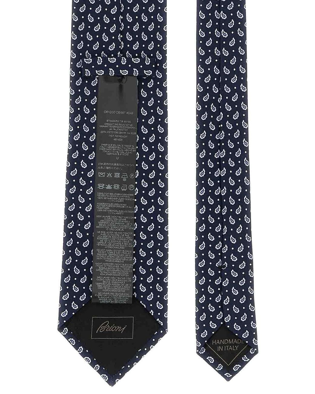 Brioni Blue Micro-Paisley Tie for men