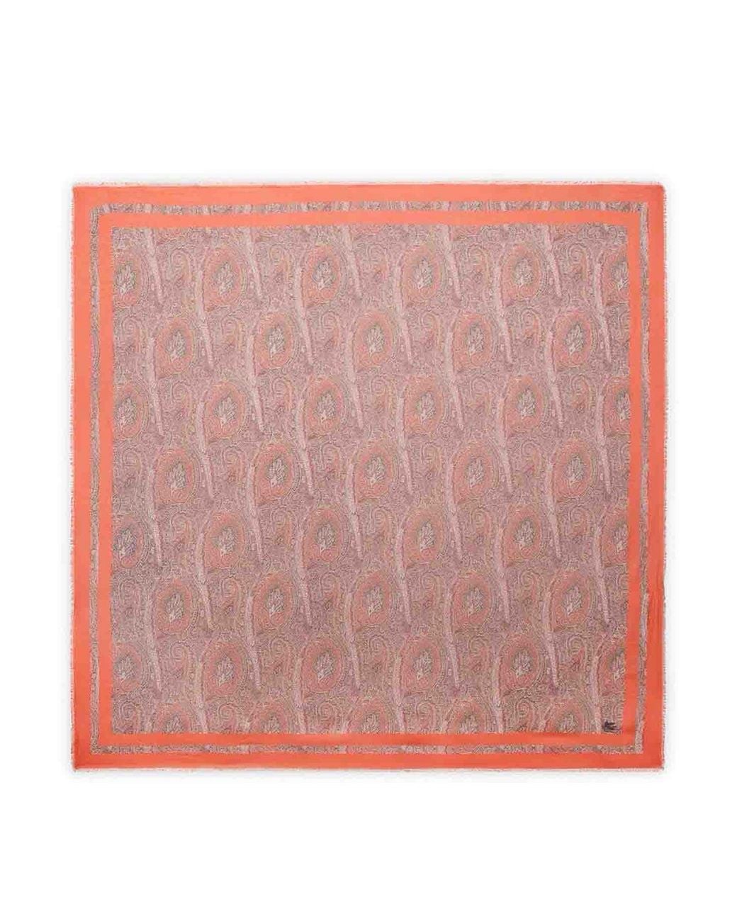 Etro Pink Modal Shawl With Floral Paisley Pattern