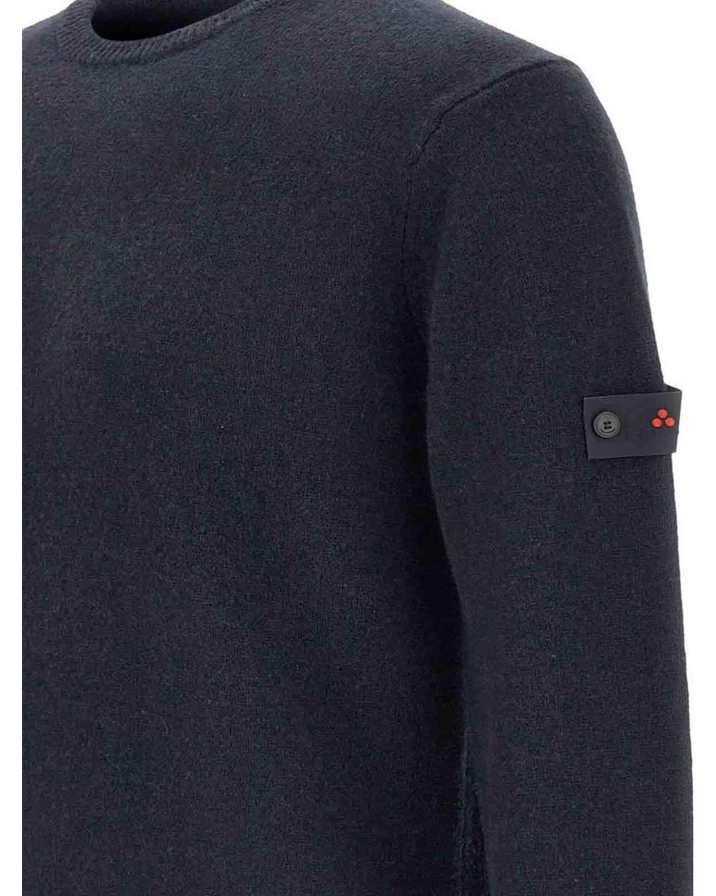 Peuterey Blue Sweater With Application for men
