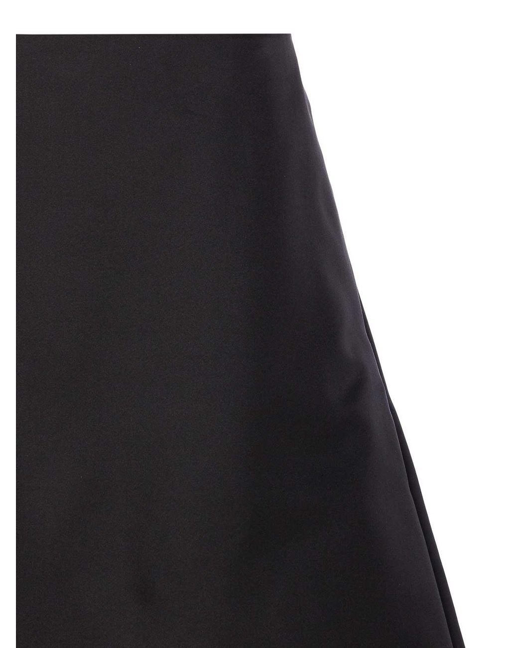 McQueen Black Midi Ruched Skirt