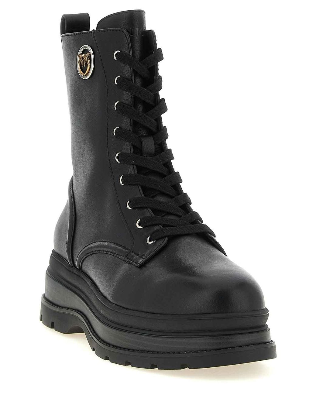 Pinko Black Eva 05 Lace-Up Ankle Boots