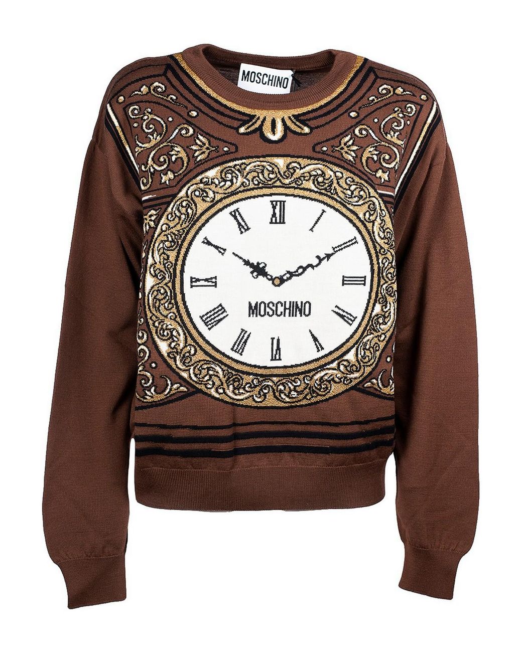 Moschino Brown Clock Jumper