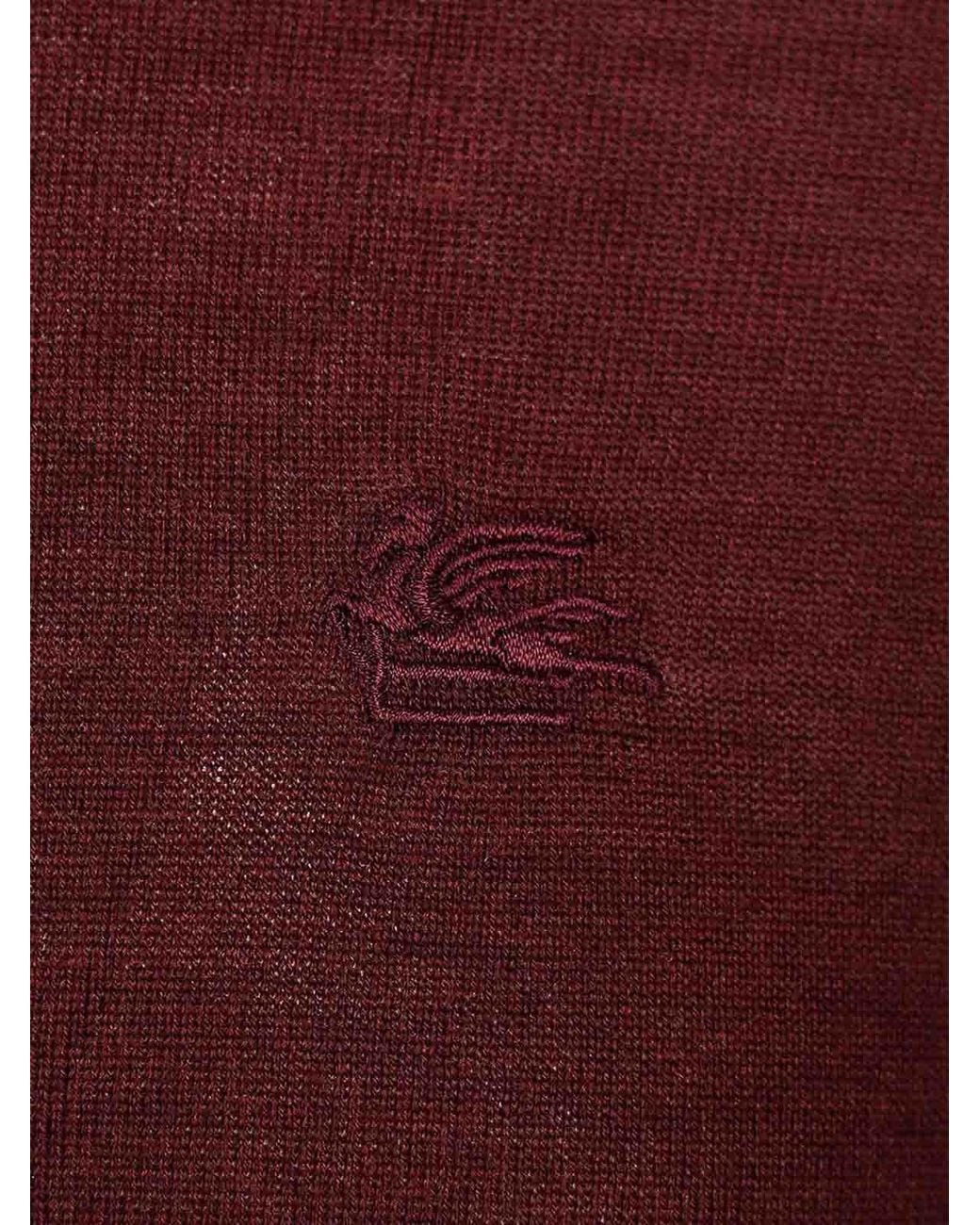 Etro Red Wool And Silk Sweater for men