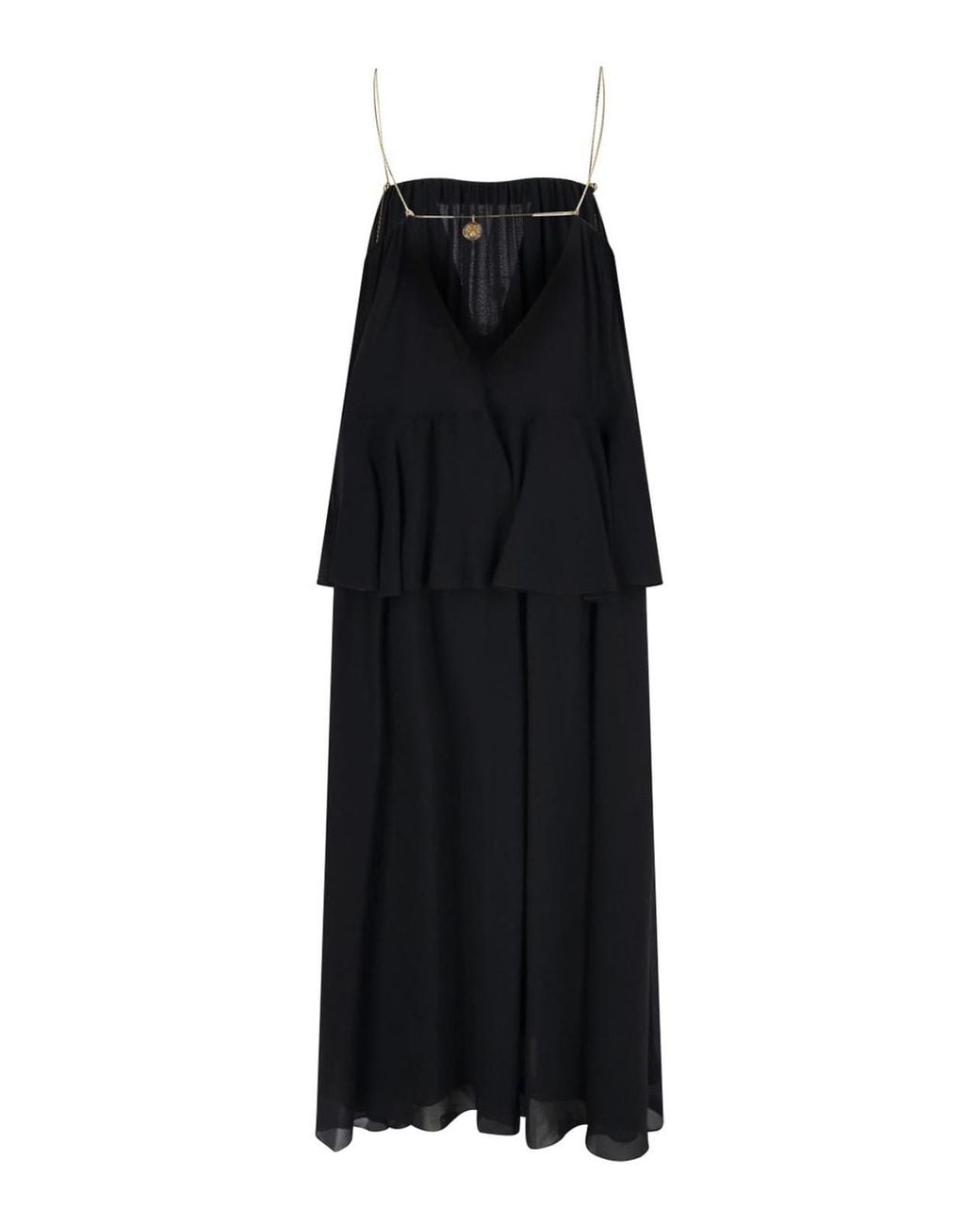 Chloé Black Silk Maxi Dress