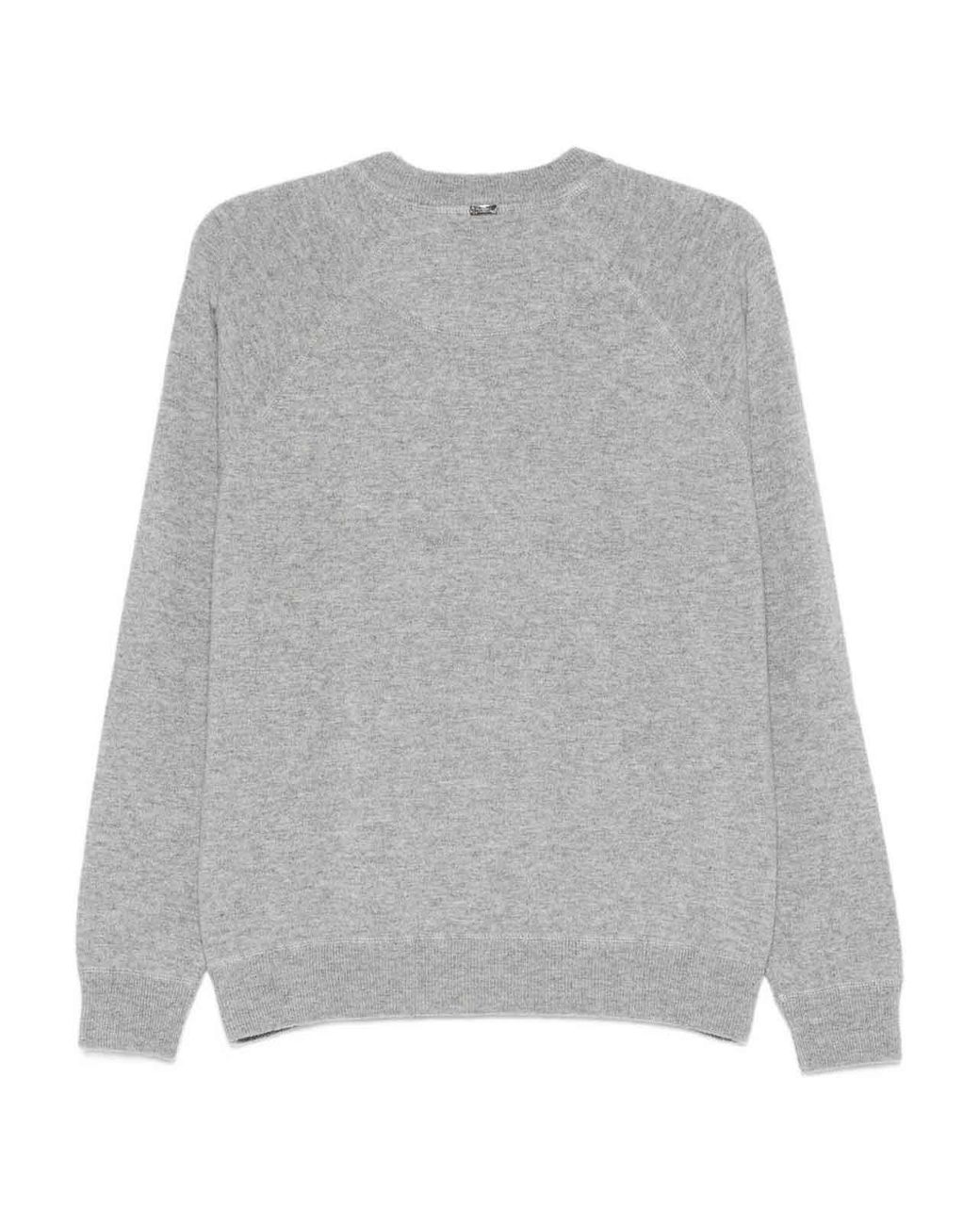 Herno Gray Round-Neck Knitwear for men