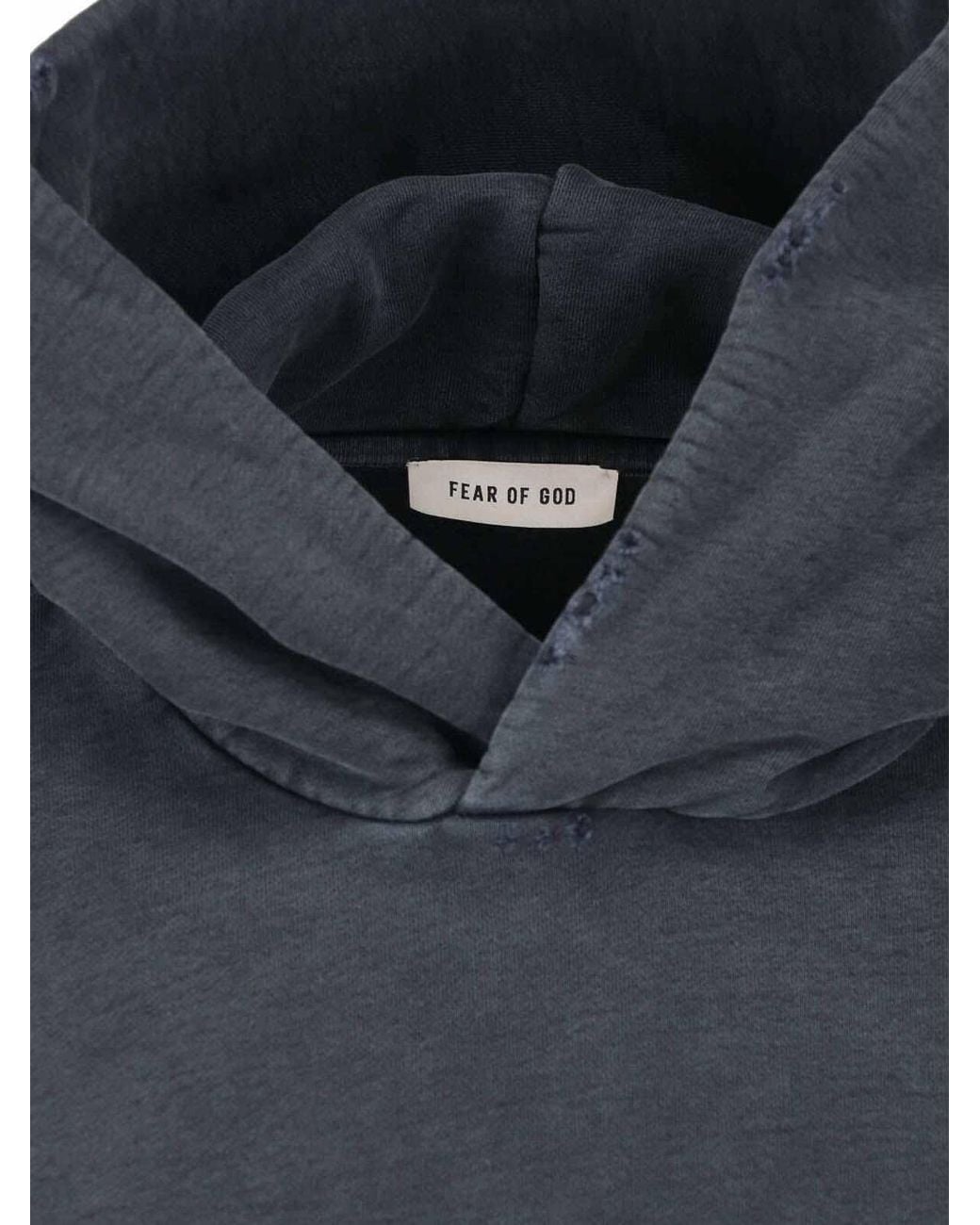 Fear Of God Blue Logo Hoodie for men