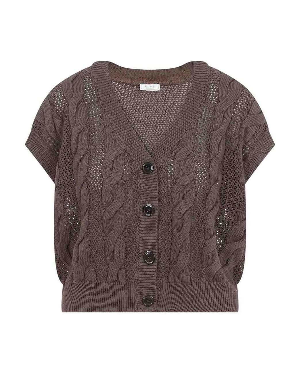 Peserico Brown Cotton Top