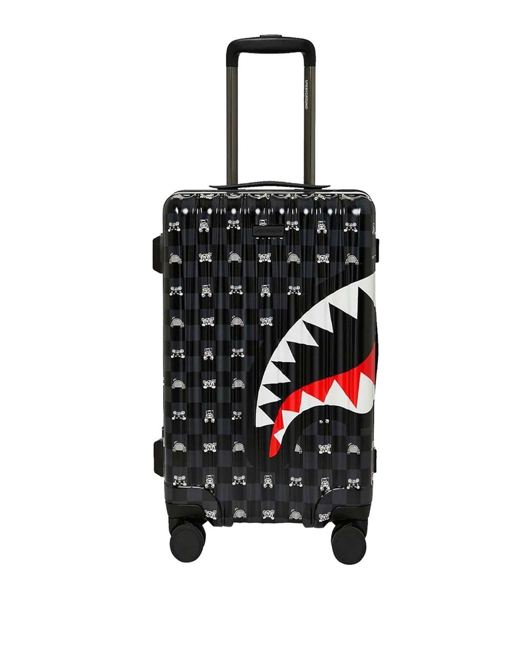 Sprayground Black Peeking Character Check Carry-On Luggage for men