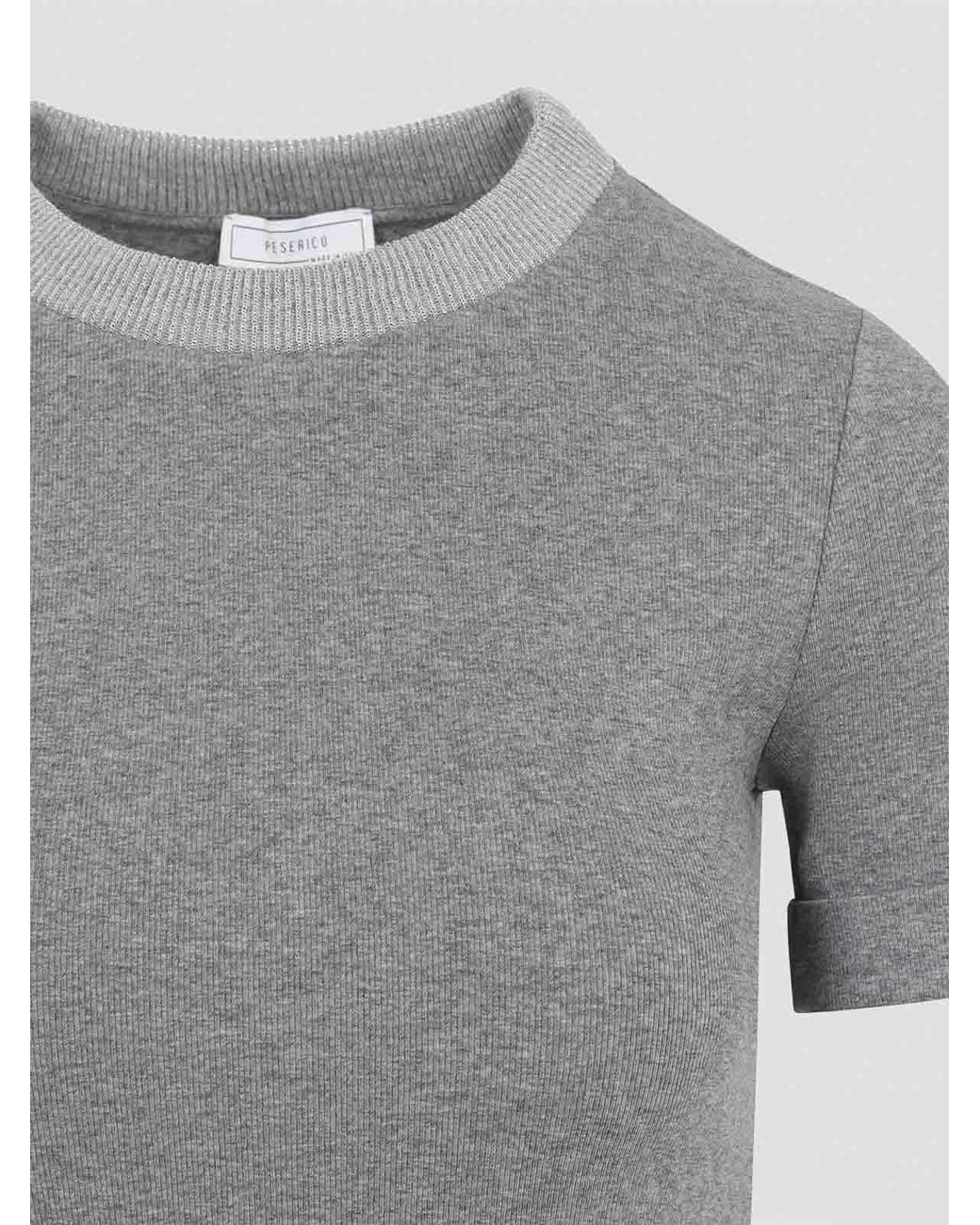 Peserico Gray Rib T-Shirt