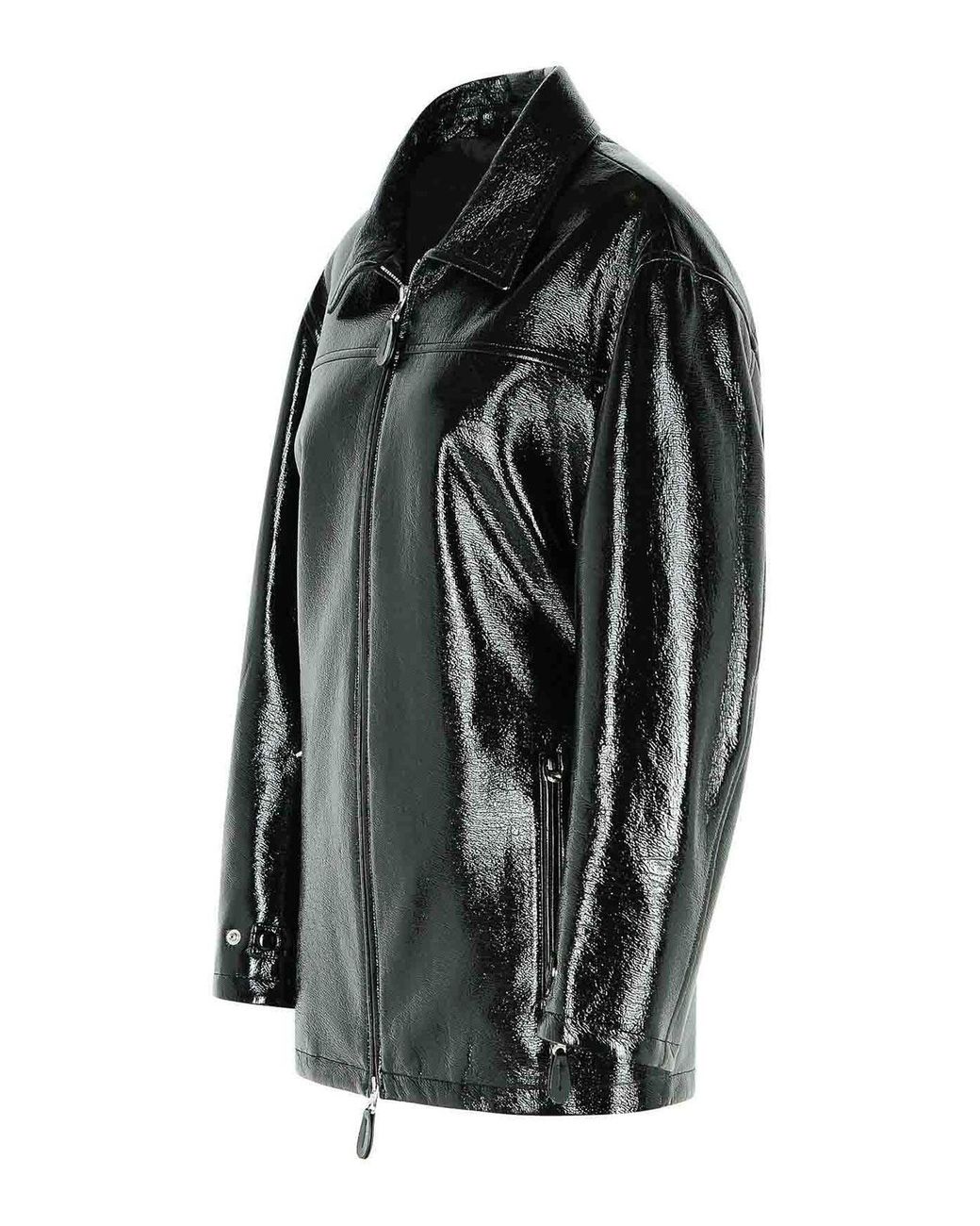 Courreges Black Vinyl' Cotton Blend Jacket