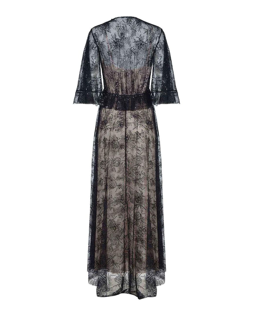 Alberta Ferretti Black Dress Made Of Lace