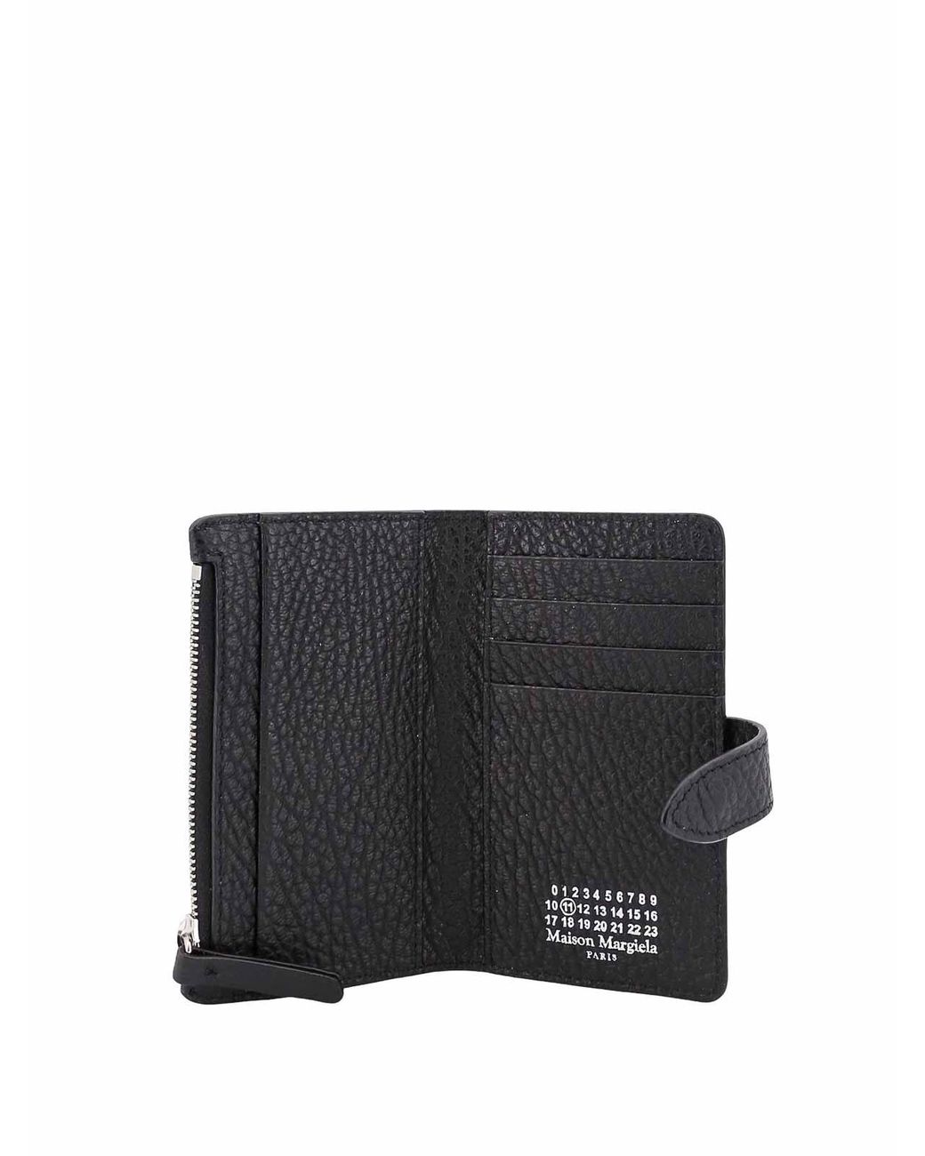 Maison Margiela Black Leather Card Holder With Iconic Stitching for men