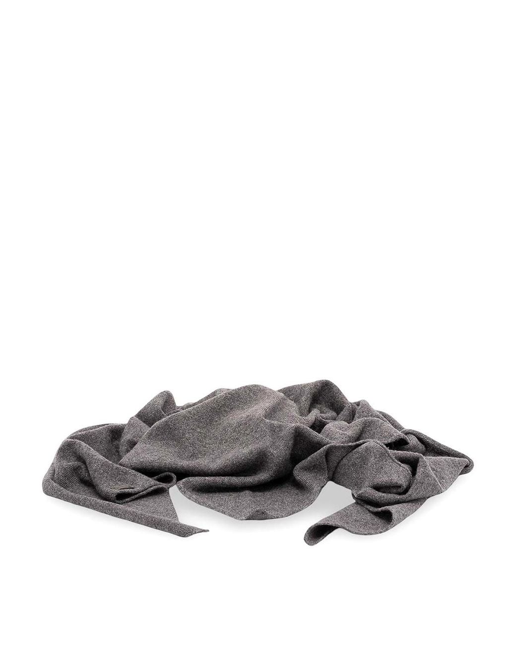 Brunello Cucinelli Gray Monili-Embellished Cashmere Scarf