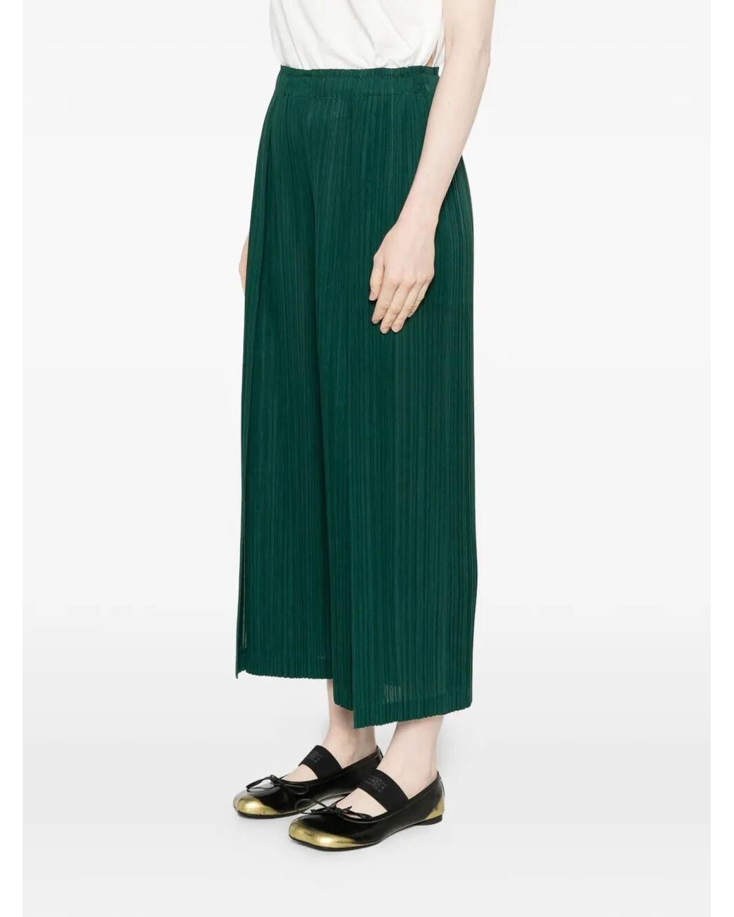 Pleats Please Issey Miyake Green Pants
