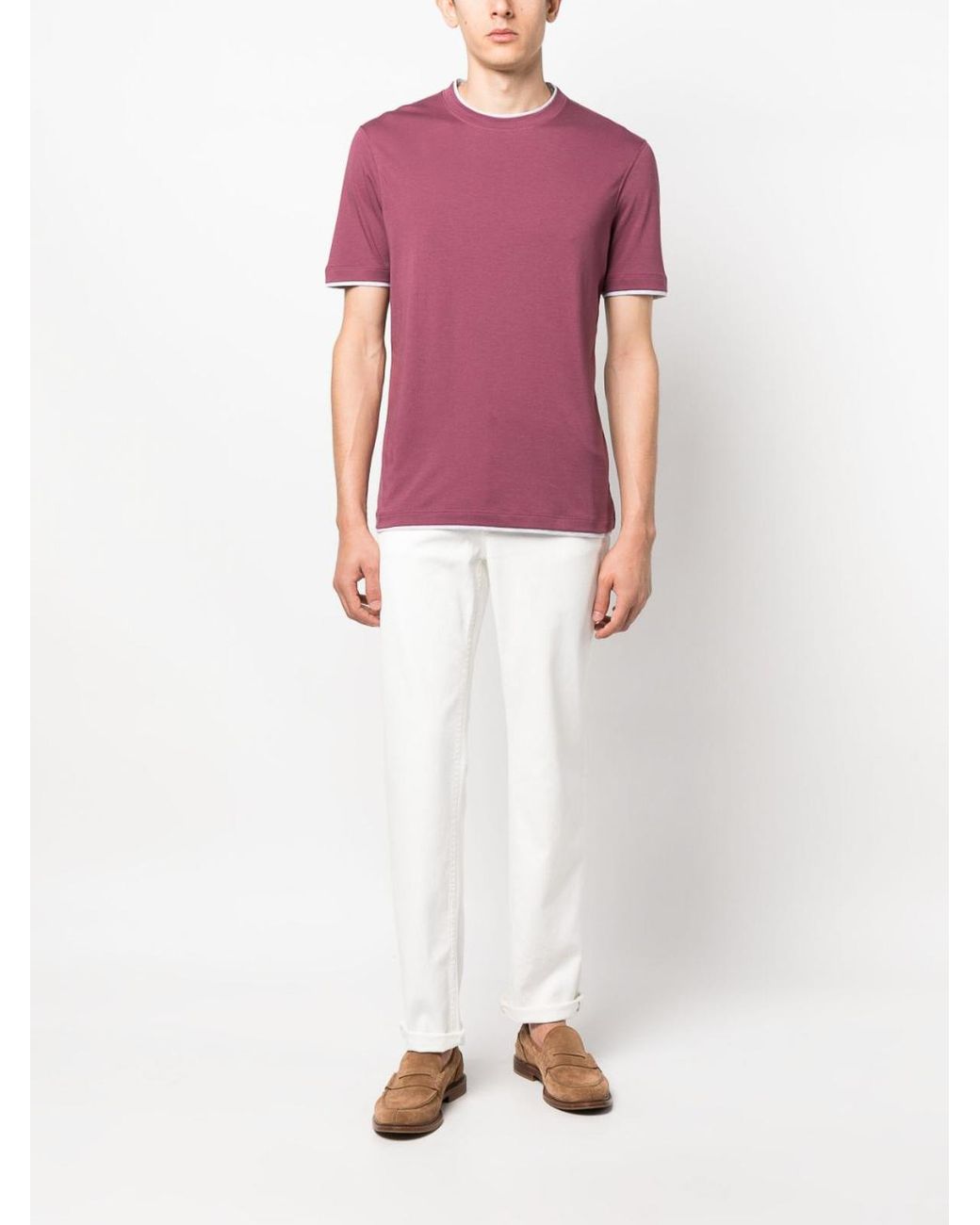 Brunello Cucinelli White Dyed Denim Pants for men