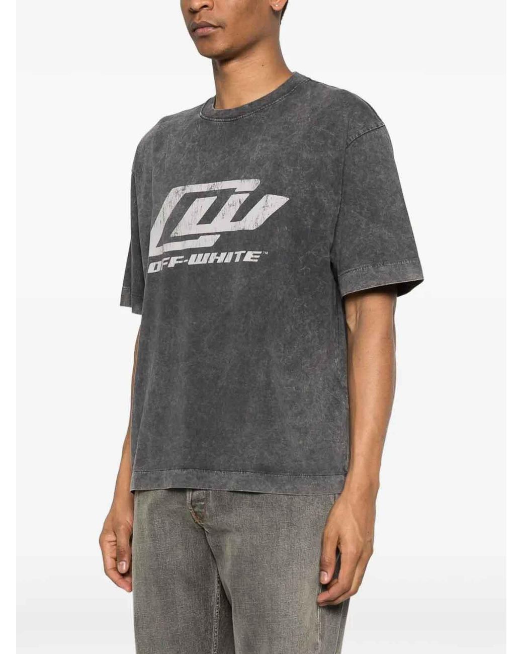 Off-White c/o Virgil Abloh Gray 'Owr Skate' Short Sleeve T-Shirt for men