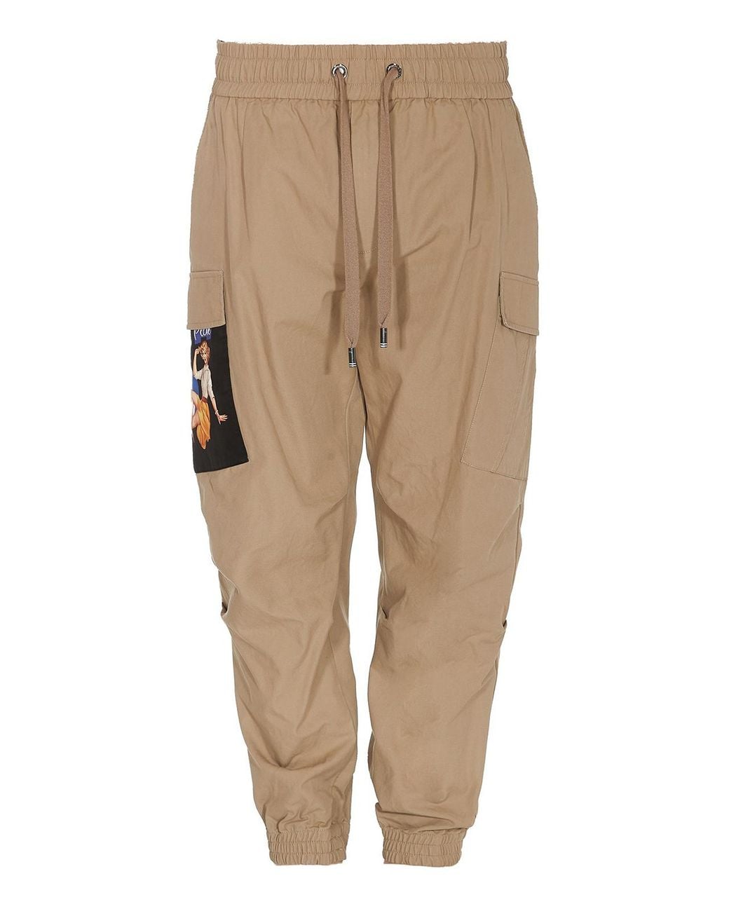 Dolce & Gabbana Natural Pin-Up Print Cargo Trousers for men