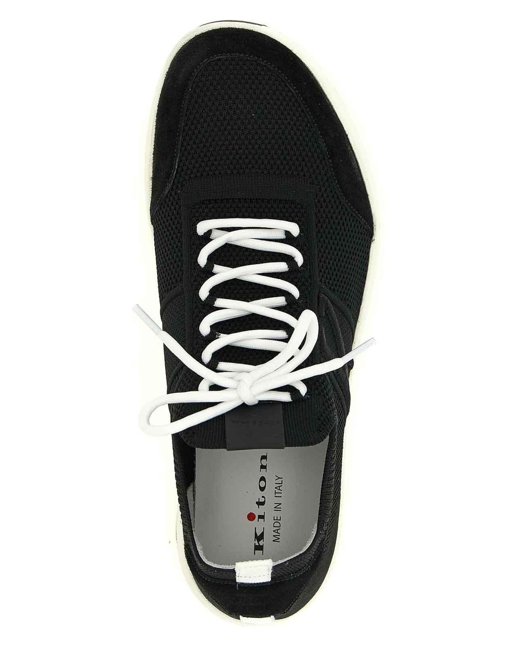 Kiton Blue Technical Cotton Sneakers for men