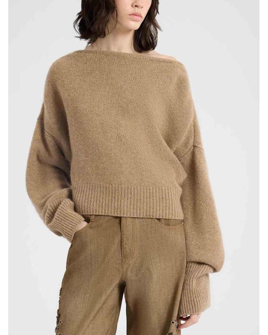 Ermanno Scervino Natural Round Neck Sweater