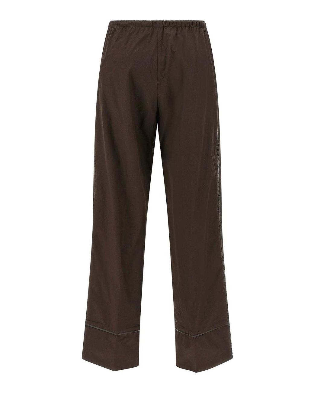 Yves Salomon Brown Leather Insert Pants