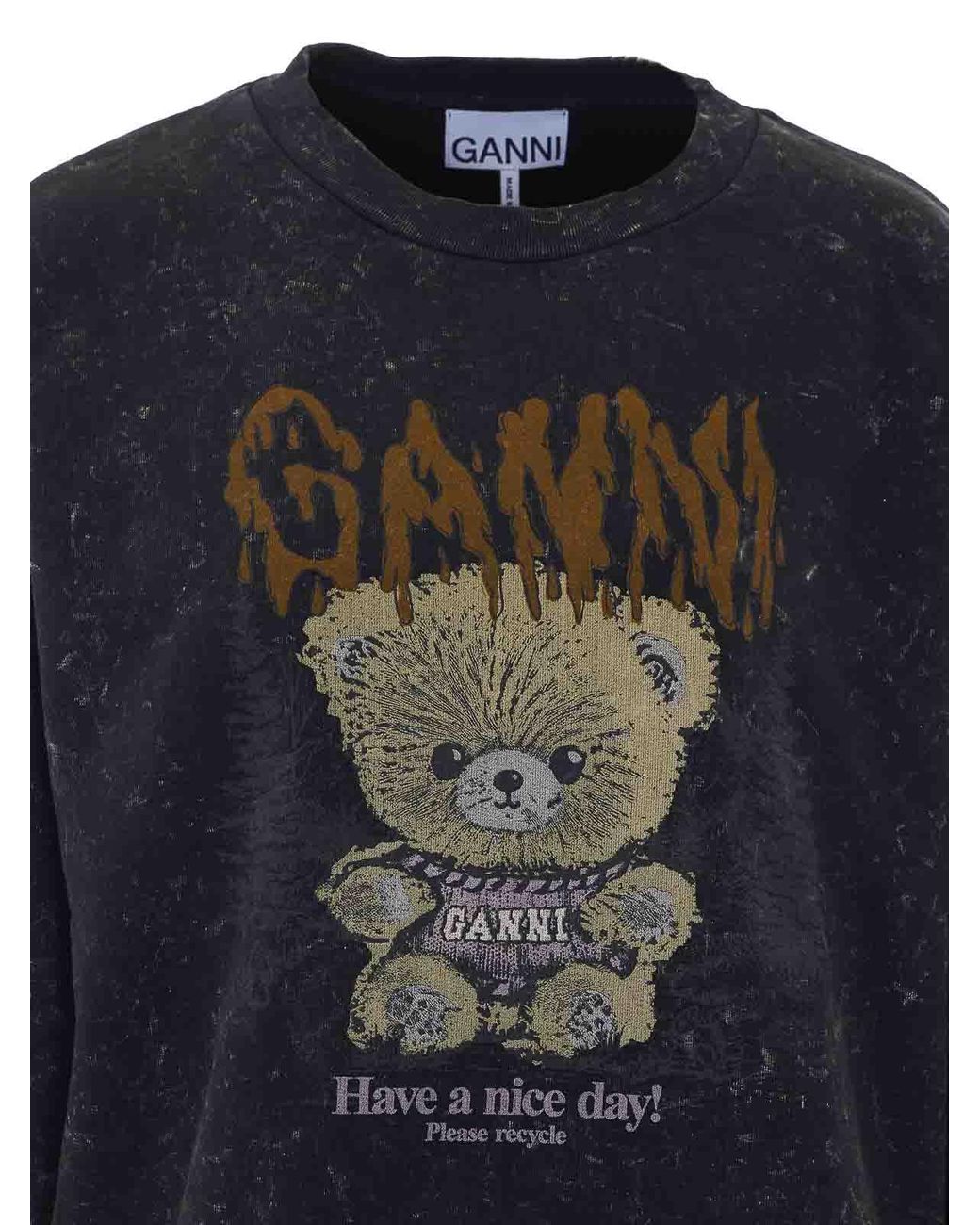 Ganni Black Forest Teddy Sweatshirt