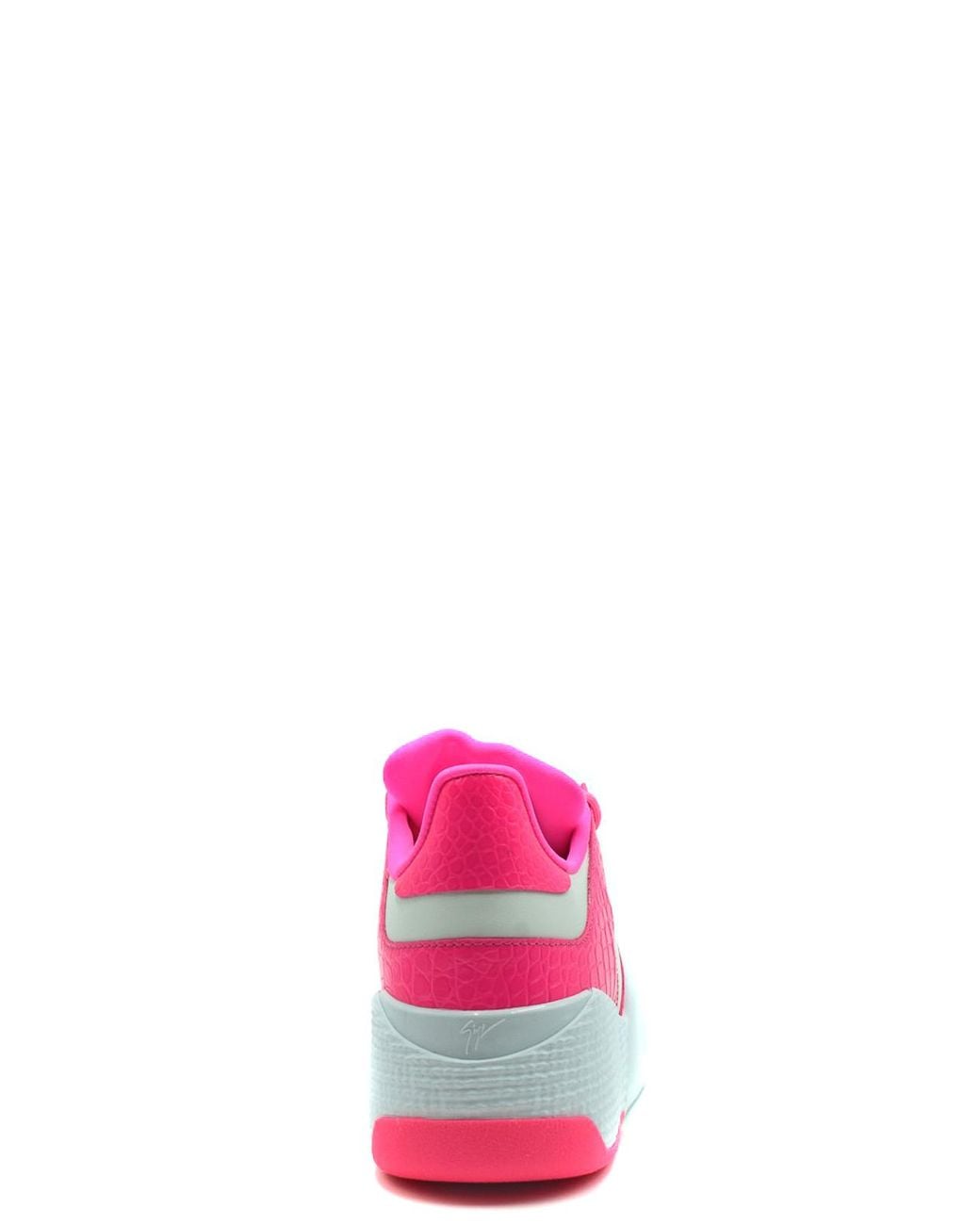 Giuseppe Zanotti Pink Low-Top Sneakers With Textured Leather