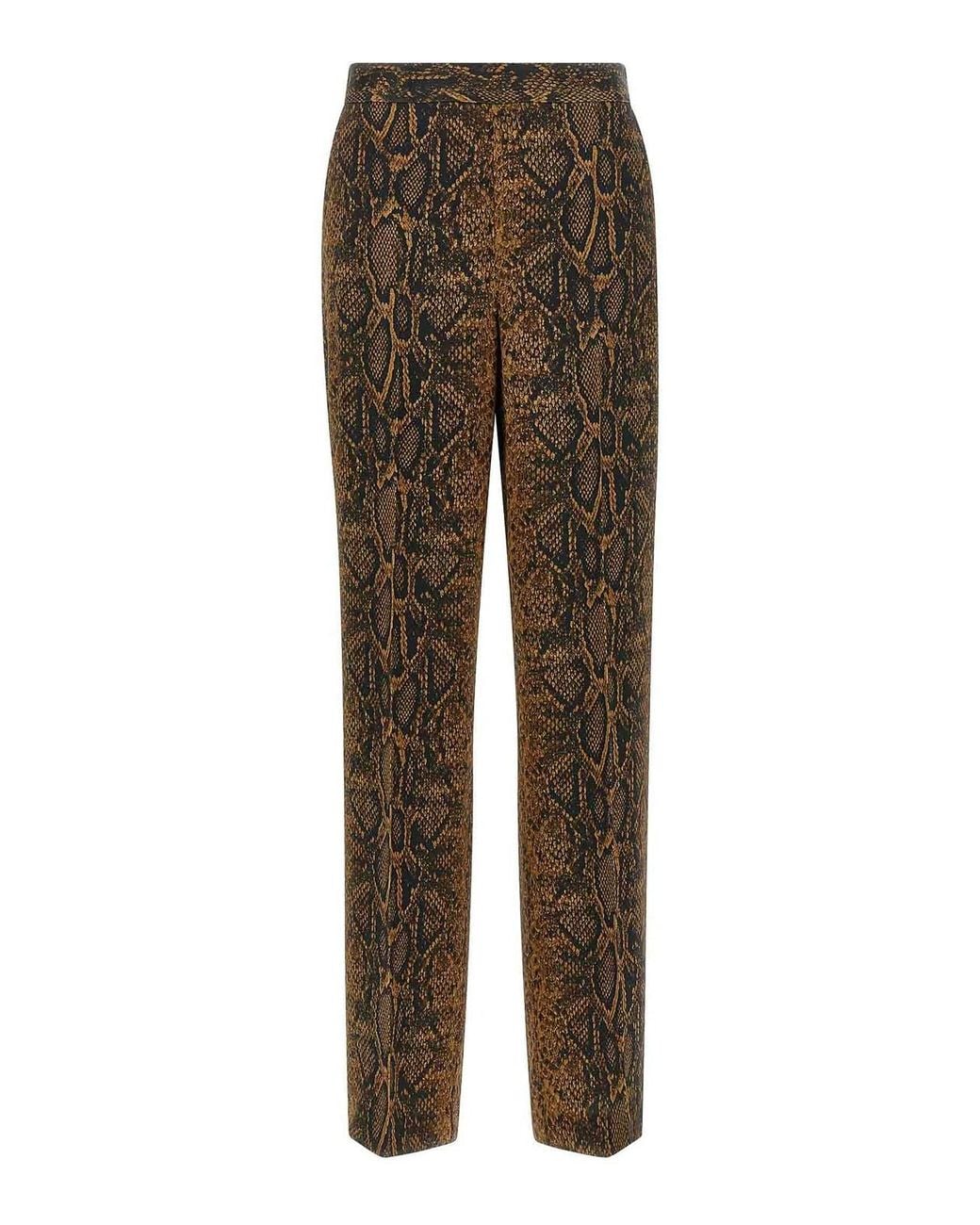 Twinset Brown Python Print Pants