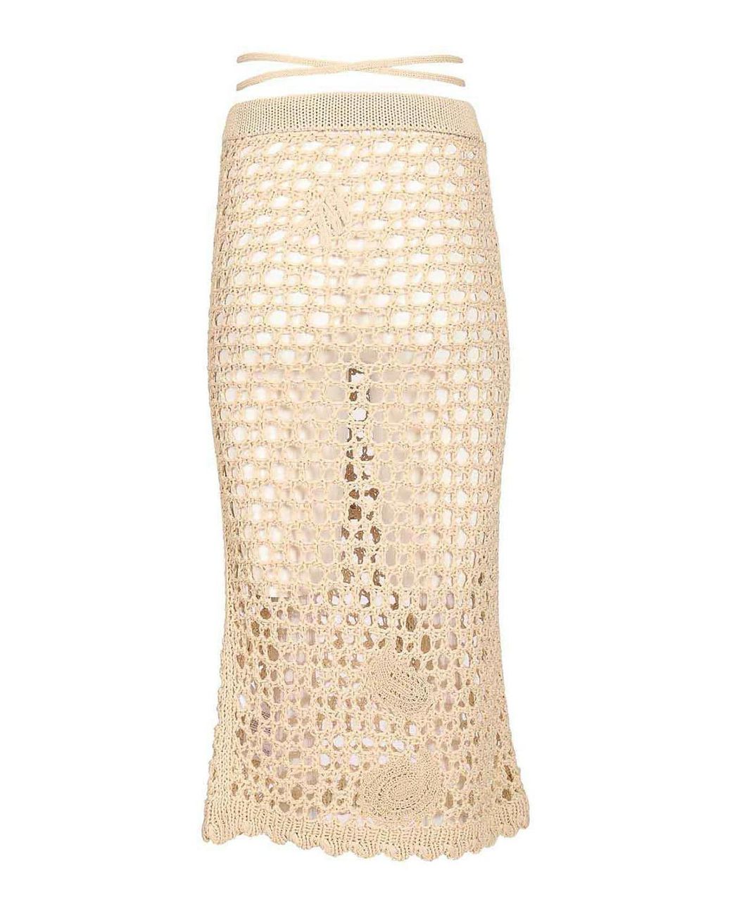 The Attico Natural Midi Skirt