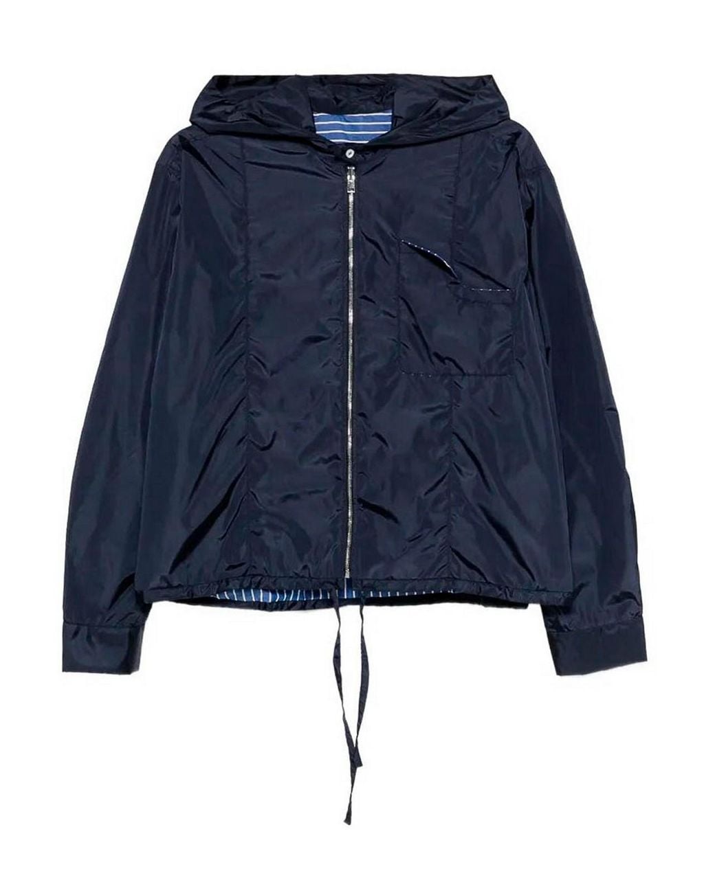 CUANTICO Blue Short Nylon Reversible Jacket With Hood