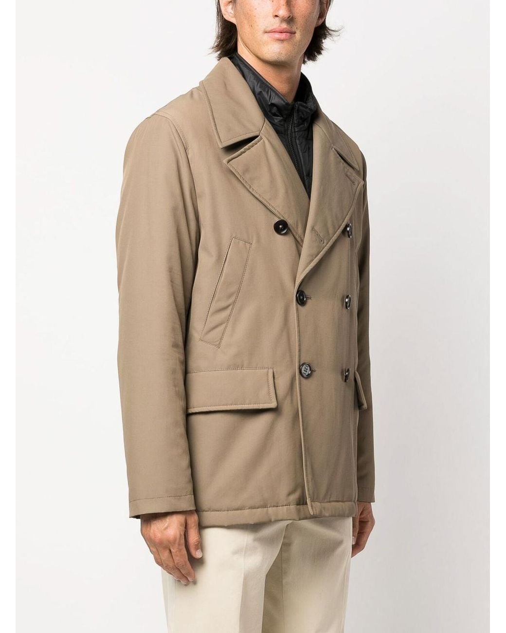 Fay Natural Padded Double-Breasted Jacket for men