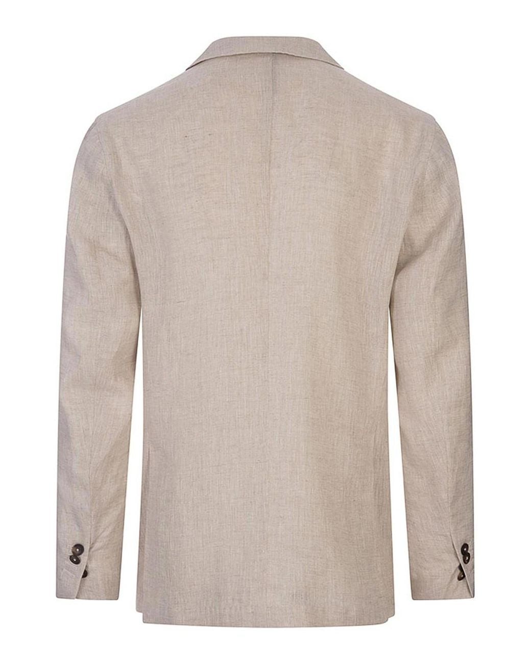 RUSSO CAPRI Natural Linen One-Breasted Blazer for men
