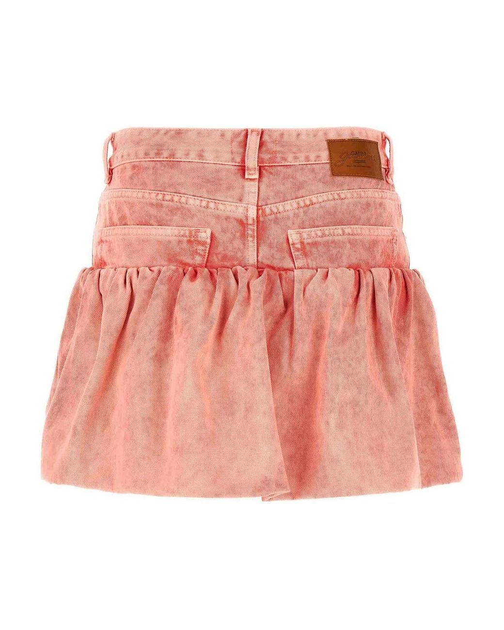 Ganni Pink Denim Jeans Skirt