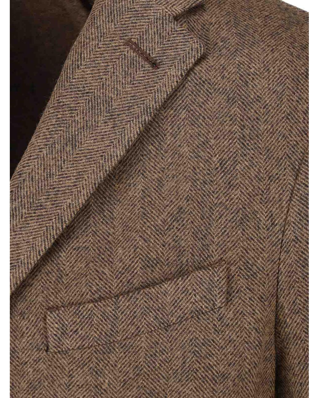 Boglioli Brown Single-Breasted Blazer for men