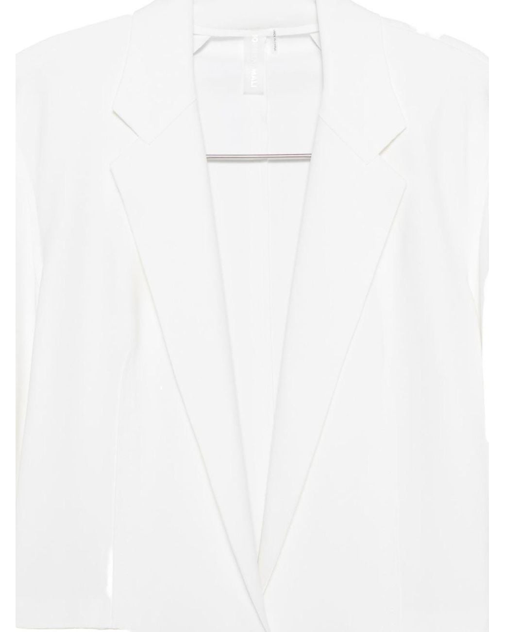 Norma Kamali White Oversized Single-Breasted Blazer Jacket