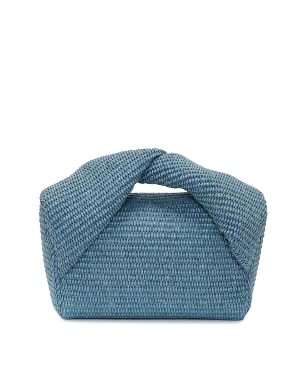 J.W. Anderson Blue Medium Twister Raffia Tote Bag
