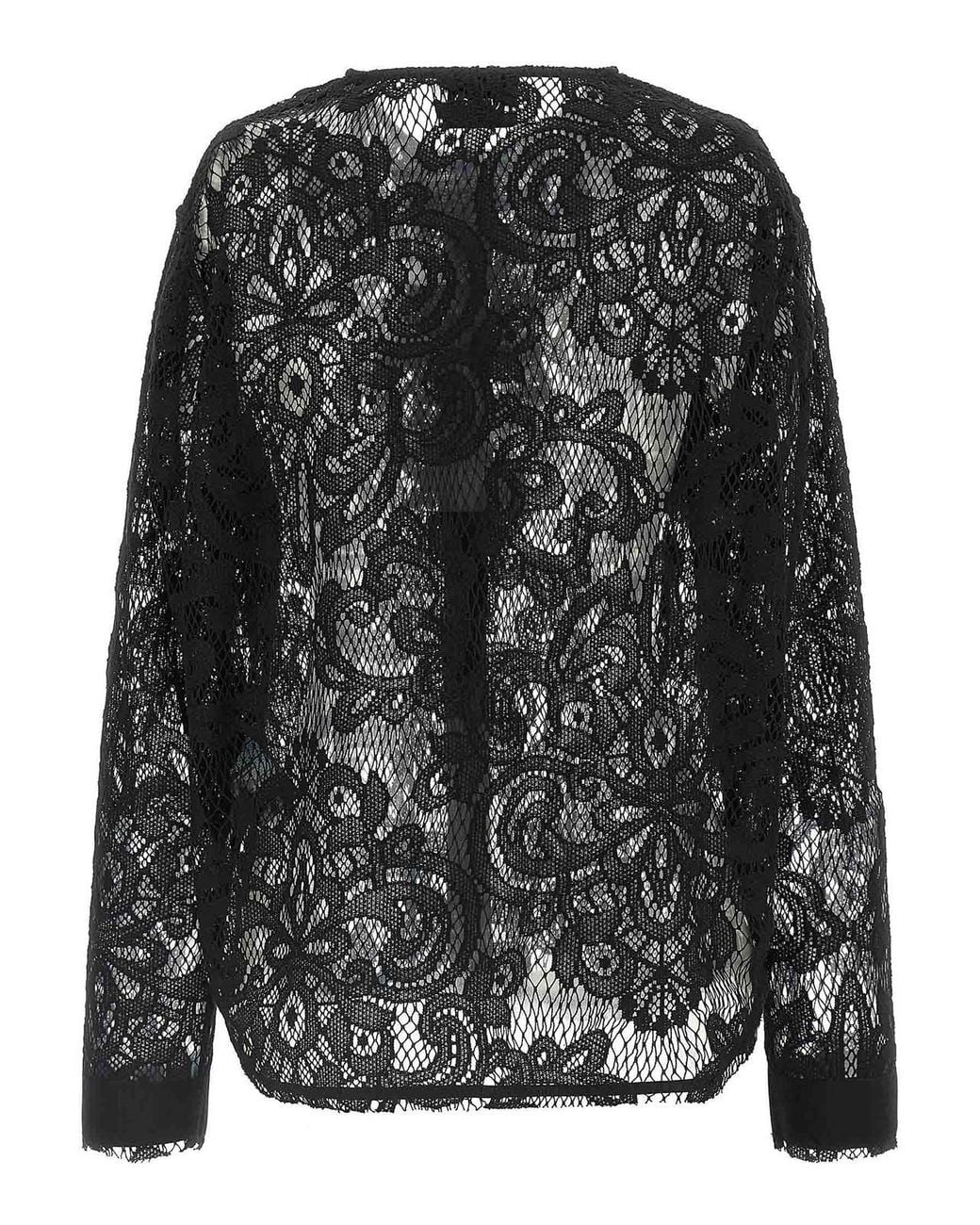 Nude Black Lace Shirt