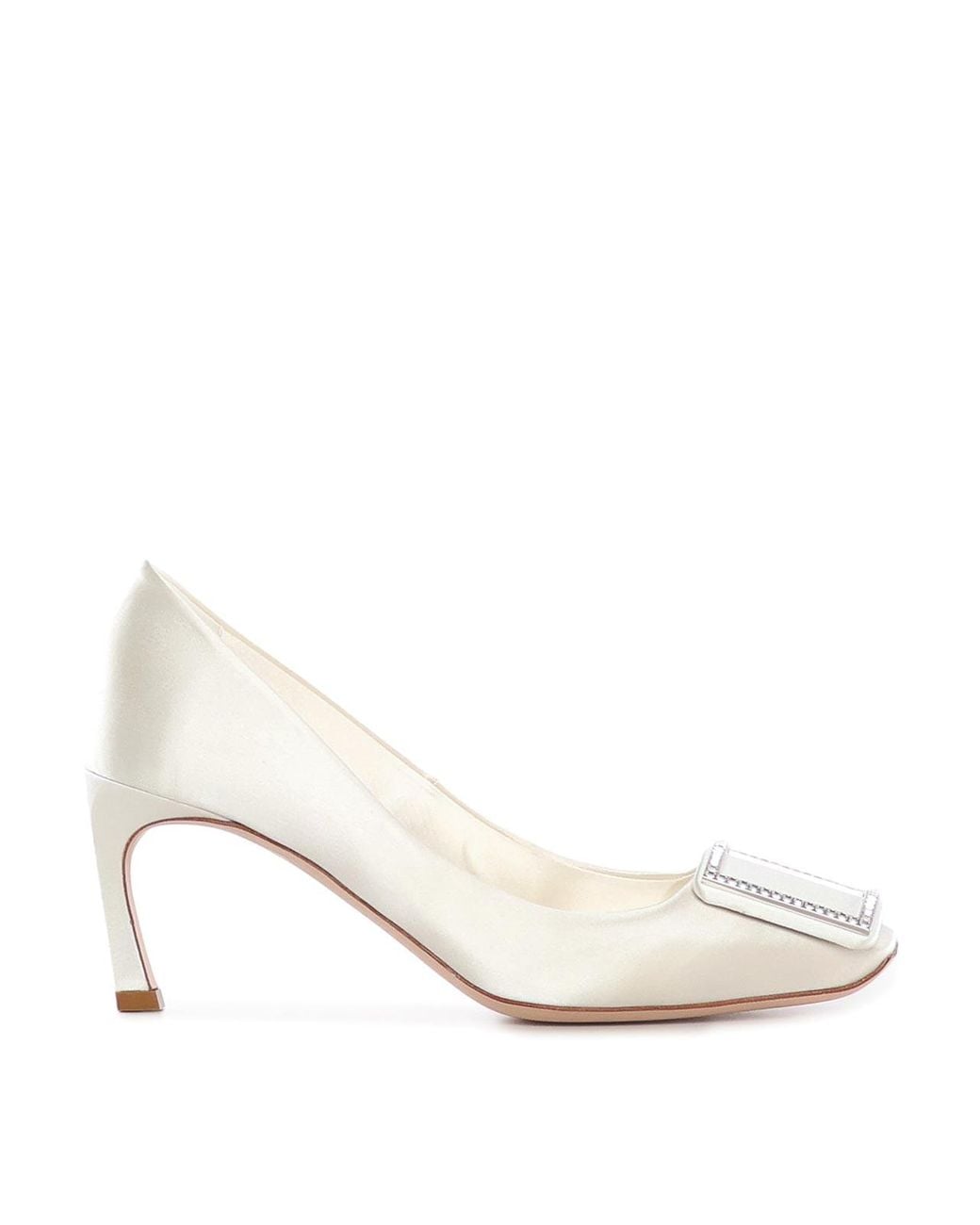 Roger Vivier Natural Satin Trumpet Pumps