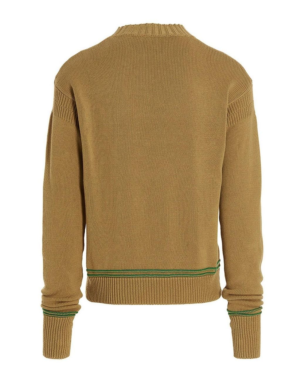 Marni Green Cotton Sweater With Logo for men